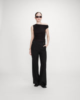 Pantalon tailleur droit poches italiennes noir Valigny