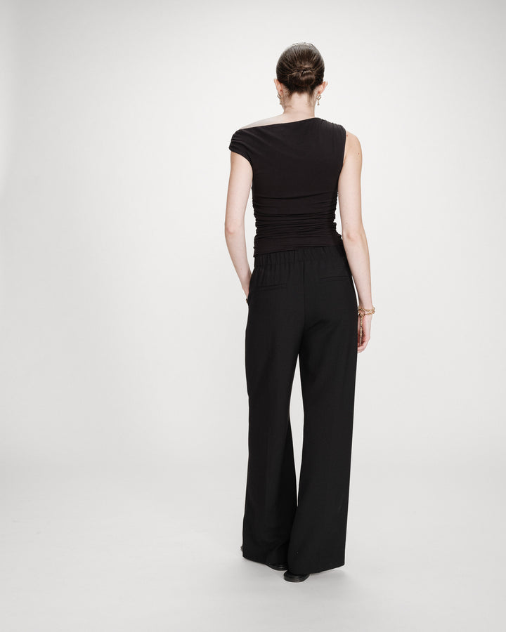 Pantalon tailleur droit poches italiennes noir Valigny