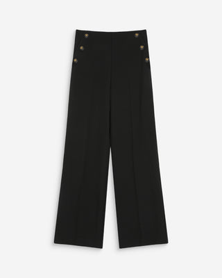 Pantalon tailleur droit poches italiennes noir Valigny