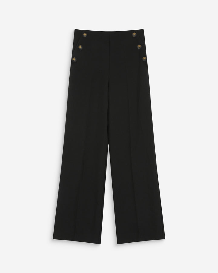 Pantalon tailleur droit poches italiennes noir Valigny