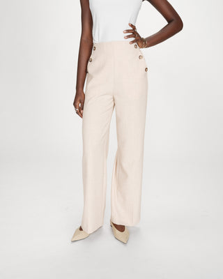 Pantalon tailleur droit poches italiennes sable Valigny