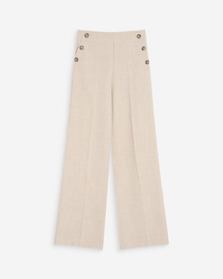 Pantalon tailleur droit poches italiennes sable Valigny