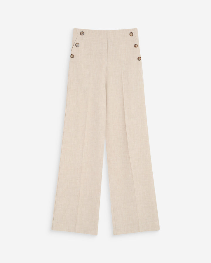 Pantalon tailleur droit poches italiennes sable Valigny