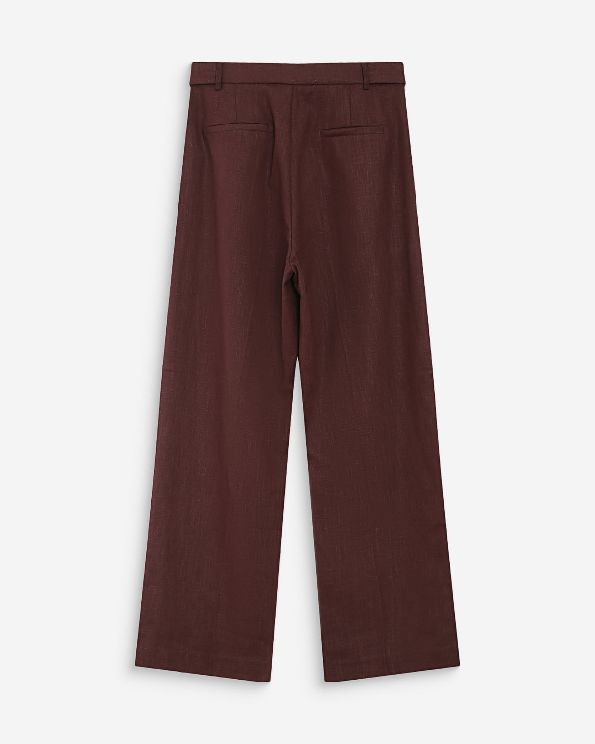 Pantalon tailleur à plis en lin et coton chocolat Vanelis