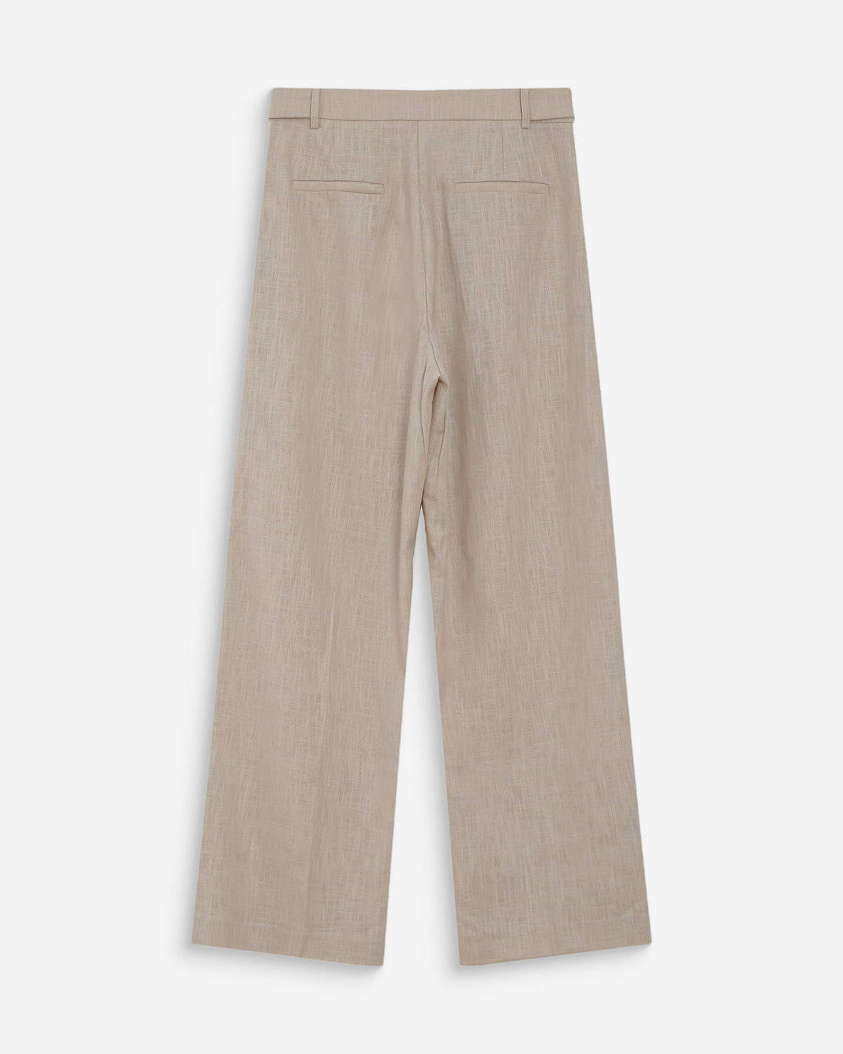 Pantalon tailleur à plis en lin et coton sable Vanelis