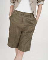 Straight suedette bermuda shorts kaki Vacanza