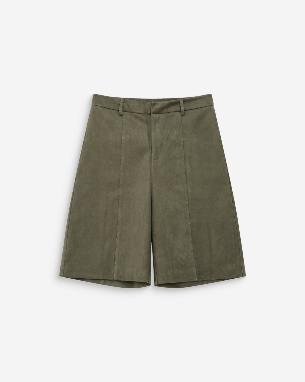 Straight suedette bermuda shorts kaki Vacanza
