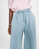 Jean baggy fluide taille mi-haute skyblue Pompon