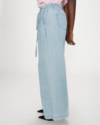 Jean baggy fluide taille mi-haute skyblue Pompon