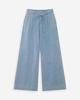 Jean baggy fluide taille mi-haute skyblue Pompon
