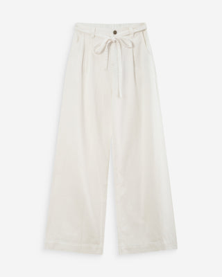 Jean baggy fluide taille mi-haute white Pompon
