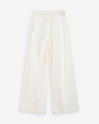 Jean baggy fluide taille mi-haute white Pompon