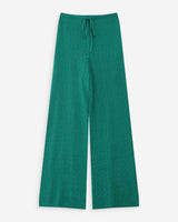 Pantalon en maille tricotée taille haute vert Valado