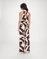 Geometric printed jumpsuit chocolat Vedette