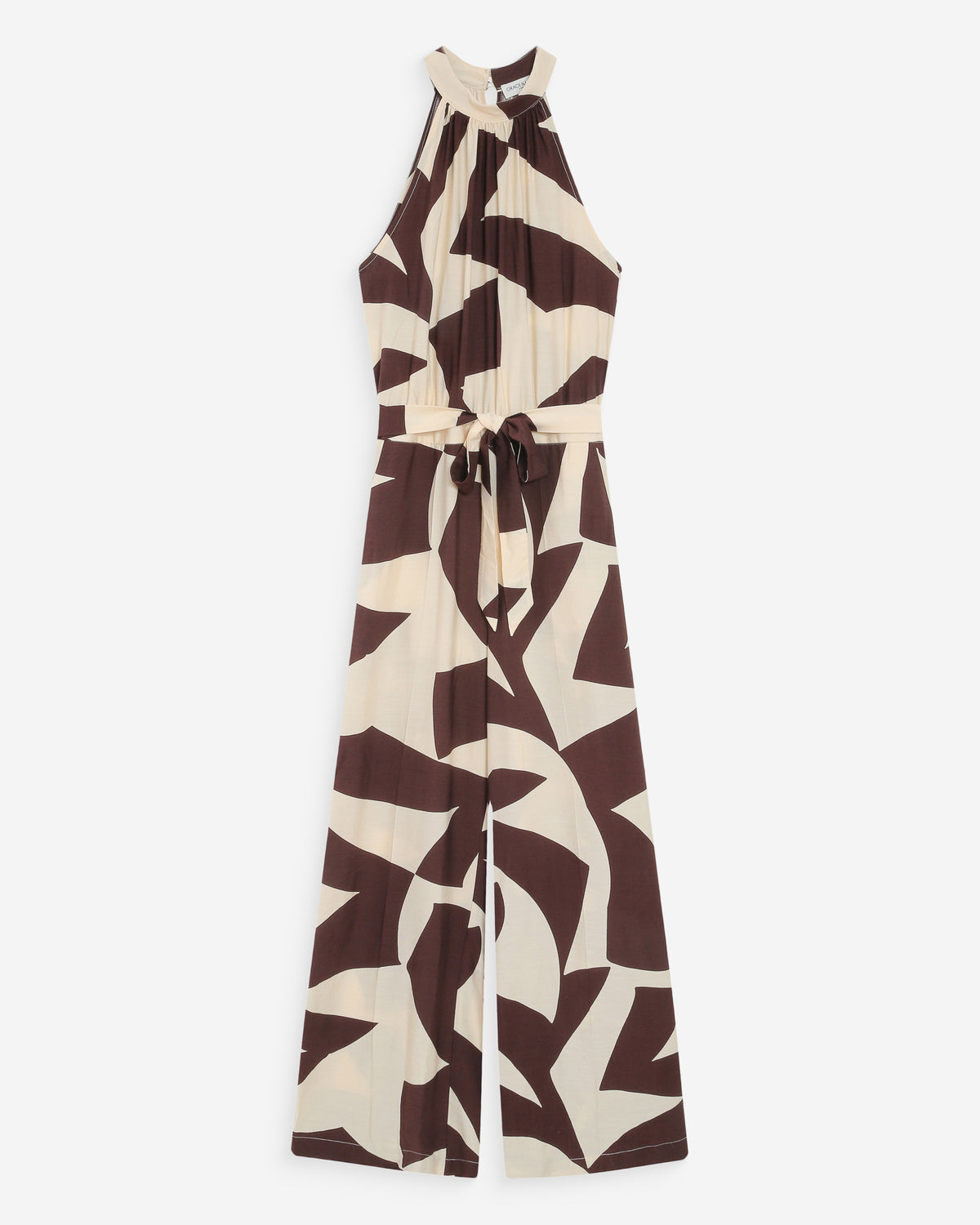 Geometric printed jumpsuit chocolat Vedette