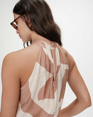Combinaison pantalon imprimée géométrique mocha Vedette