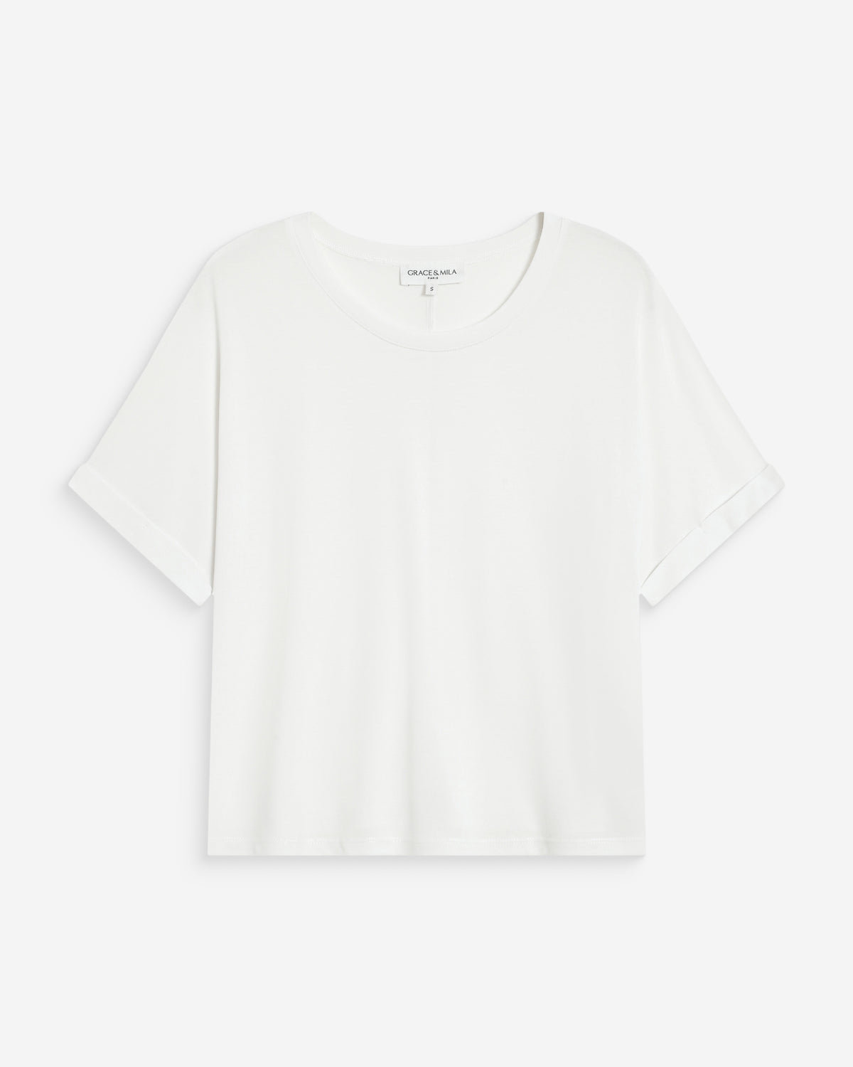 T-shirt oversize en modal col rond ivoire Parma