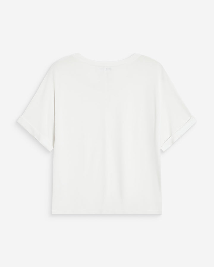 T-shirt oversize en modal col rond ivoire Parma