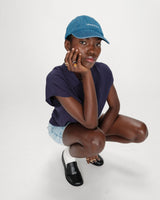 Fluid linen short-sleeve shirt marine Perez