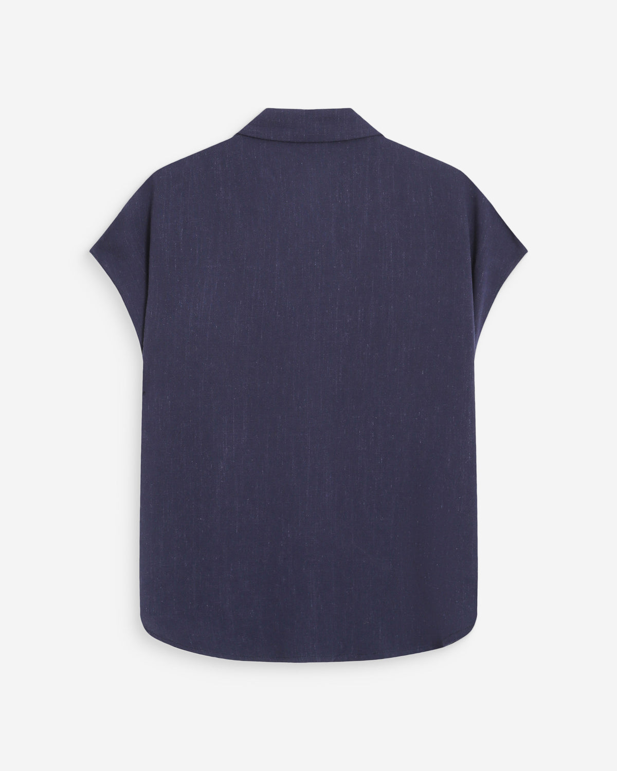 Fluid linen short-sleeve shirt marine Perez
