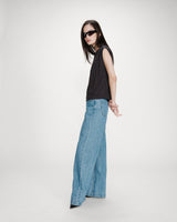 Sleeveless oversized modal T-shirt carbone Rimbaud