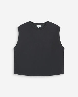 Sleeveless oversized modal T-shirt carbone Rimbaud