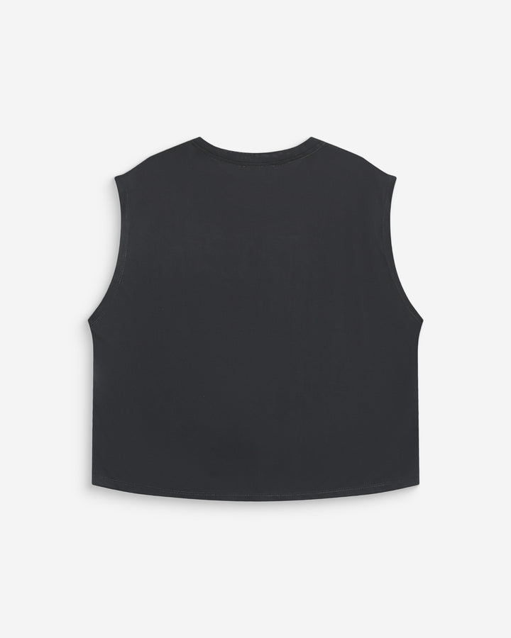 Sleeveless oversized modal T-shirt carbone Rimbaud