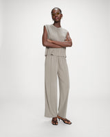 Sleeveless oversized modal T-shirt kaki Rimbaud