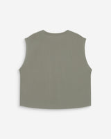 Sleeveless oversized modal T-shirt kaki Rimbaud