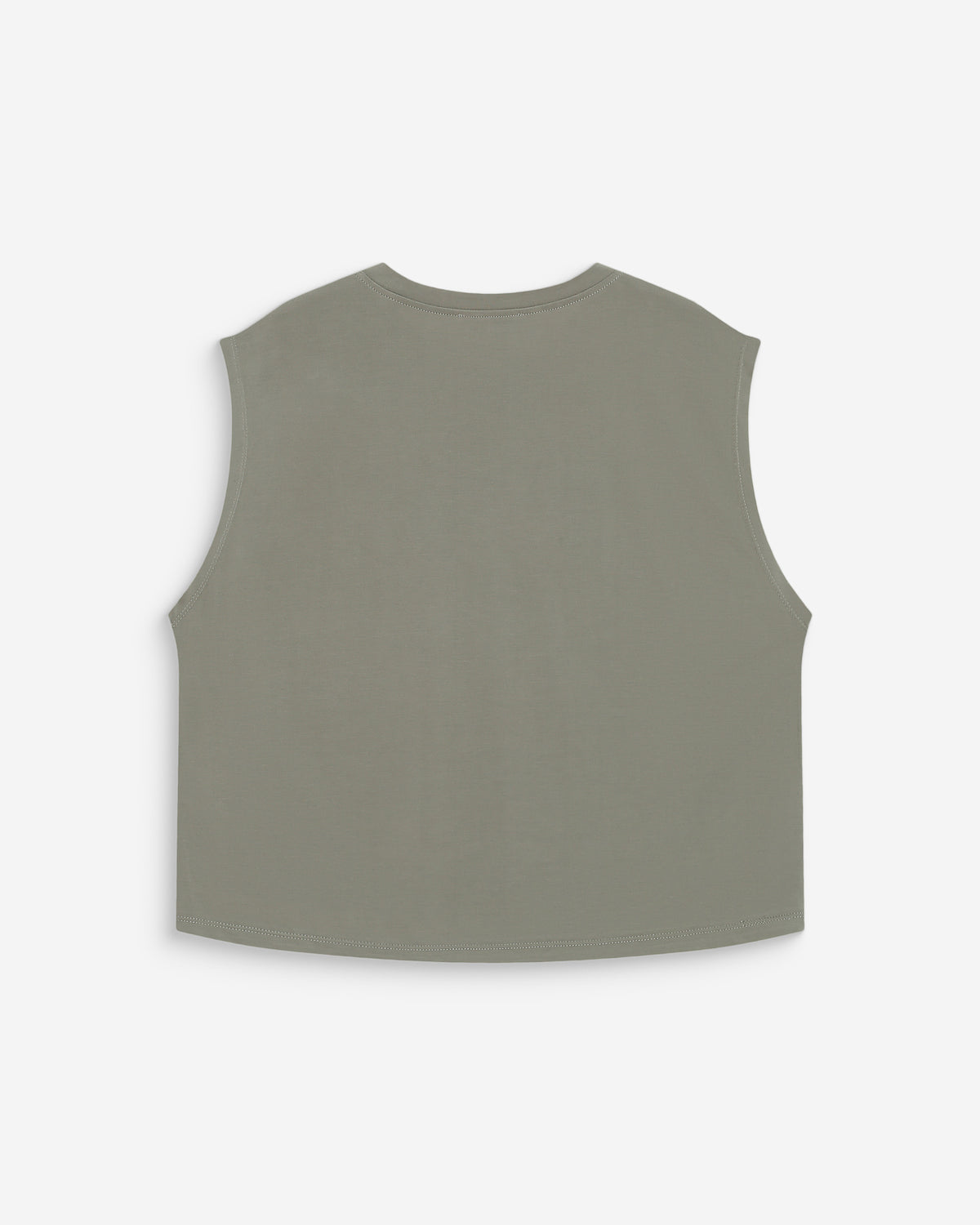 Sleeveless oversized modal T-shirt kaki Rimbaud