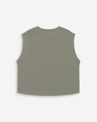 Sleeveless oversized modal T-shirt kaki Rimbaud