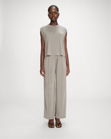 Sleeveless oversized modal T-shirt kaki Rimbaud