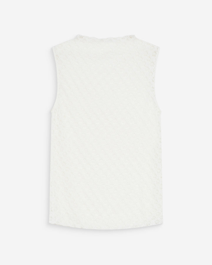 Top de encaje ajustado sin mangas ivoire Vintie