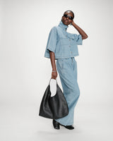 Chemise en jean courte oversize stripedblue Vita