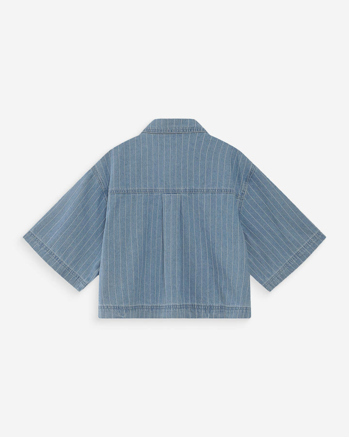 Chemise en jean courte oversize stripedblue Vita