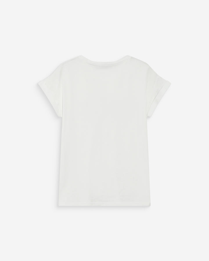 T-shirt en coton à message imprimé fuchsia Vico