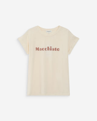 T-shirt en coton à message imprimé mocha Vico