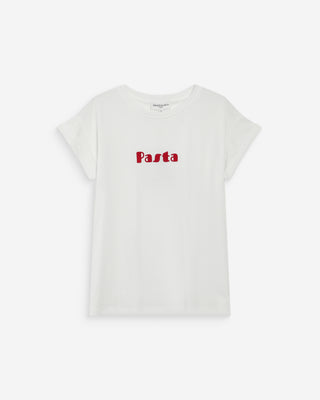 T-shirt en coton à message imprimé rouge Vico