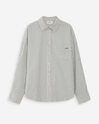 Oversized striped cotton shirt marine Vipera