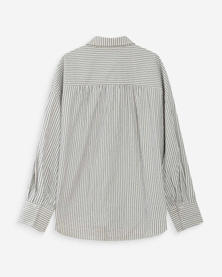 Oversized striped cotton shirt marine Vipera