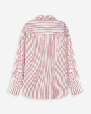 Chemise oversize rayée en coton pivoine Vipera