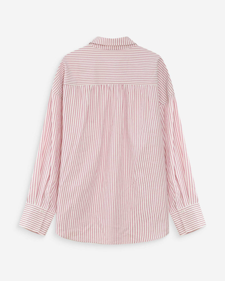 Chemise oversize rayée en coton pivoine Vipera