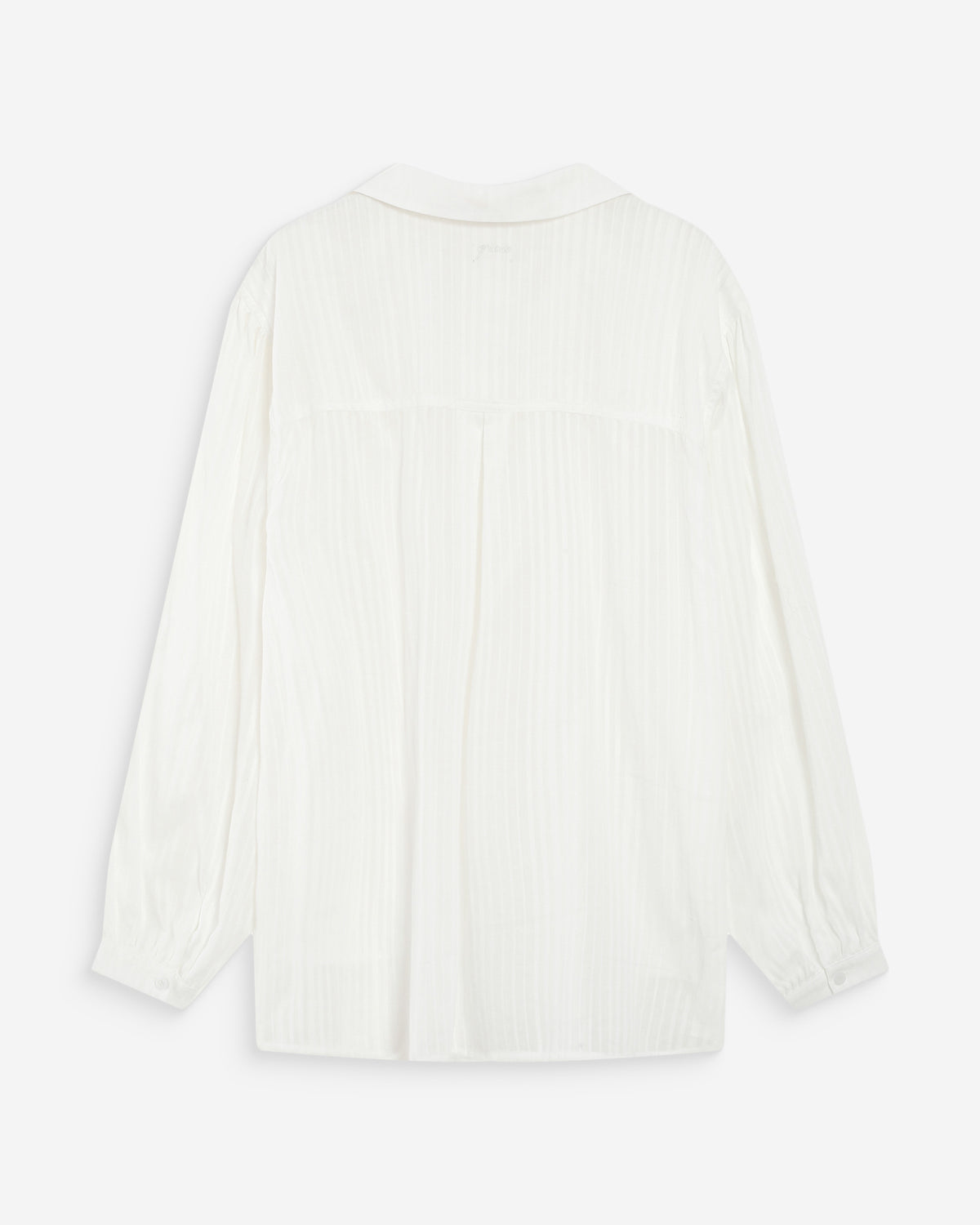 Oversized cotton shirt with puff sleeves ivoire Vibes