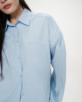 Chemise oversize rayée à nouer dans le dos bleuet Valerie