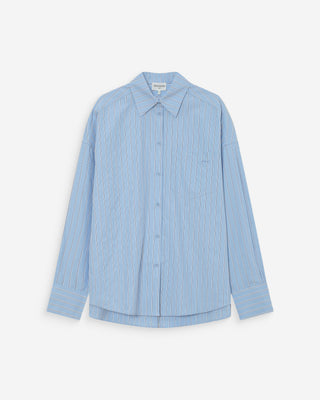 Chemise oversize rayée à nouer dans le dos bleuet Valerie