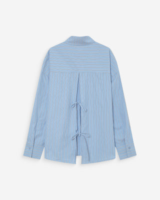 Chemise oversize rayée à nouer dans le dos bleuet Valerie
