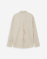 Oversized striped shirt with tie-back vanille Valerie