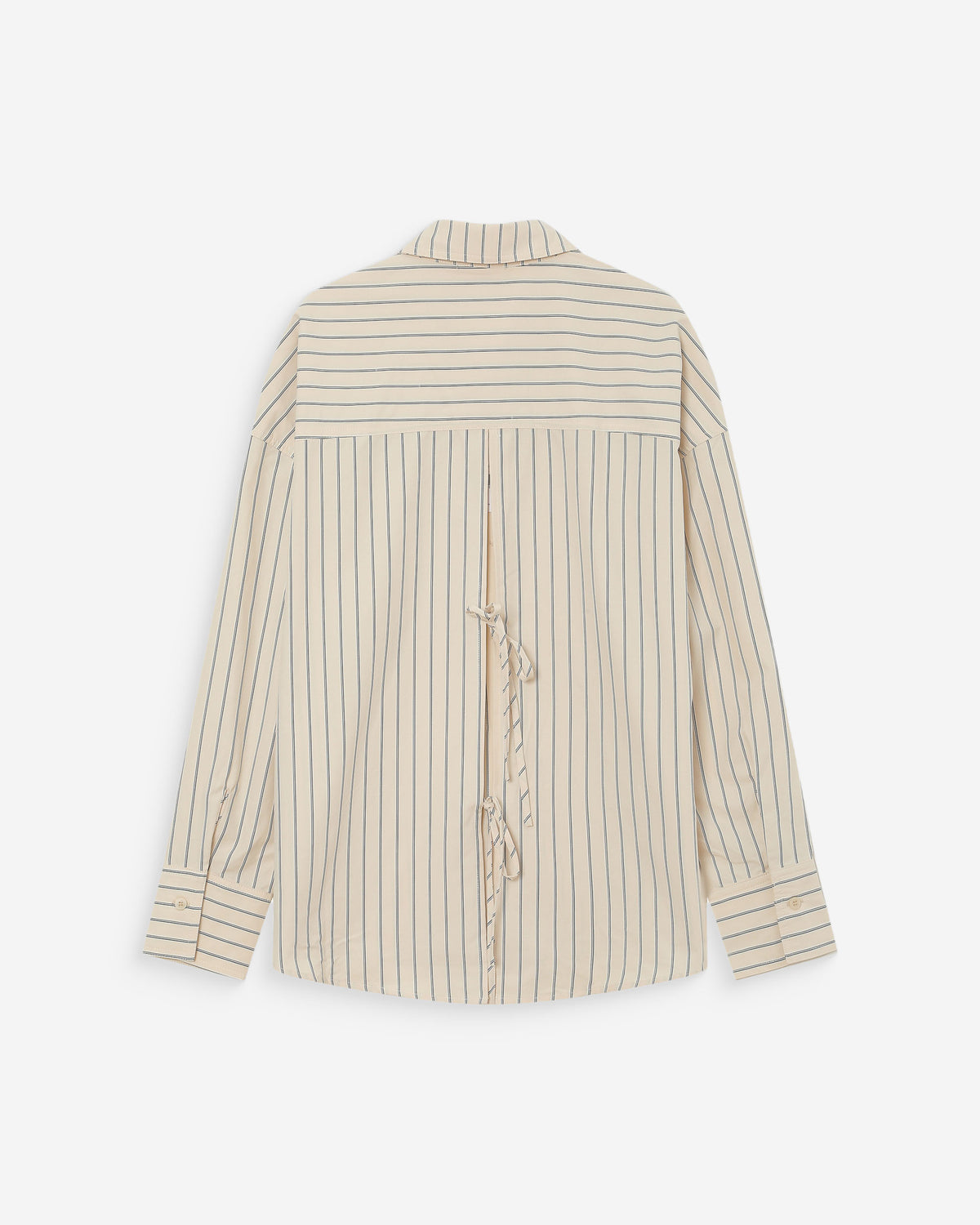 Oversized striped shirt with tie-back vanille Valerie