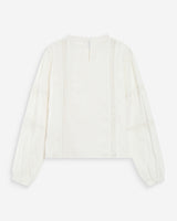 Blouse col à volants avec dentelle ivoire Velma