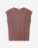 Top amplio de lurex con escote en V terracotta Vaporo